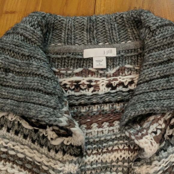 J.Jill collared wool blend cardigan - Picture 3 of 5